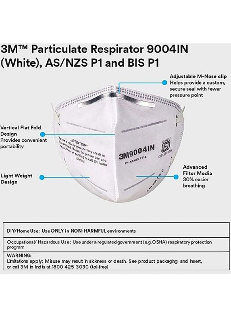 3M 3-Piece Disposable Adjustable Nose Clip Non-Valved Respiratory Mask Set White 2.2 x 12 x 12 cm UU008319186  - Image 4