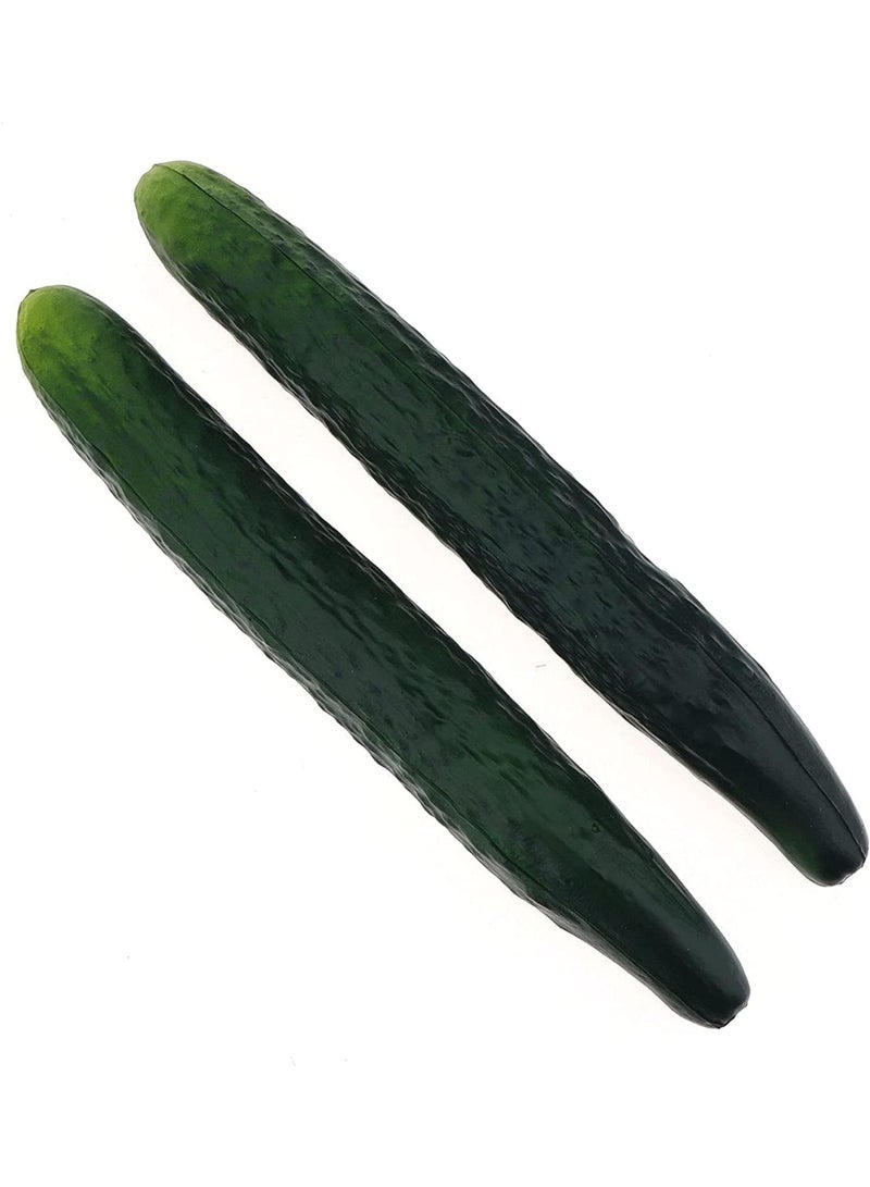 2 Pcs Soft Pu Artificial Cucumber, Fake Vegetables Decorative Vegetable Model, Easy to Carry, for Home Decor DIY Accessories Shooting Photography Props - Image 1