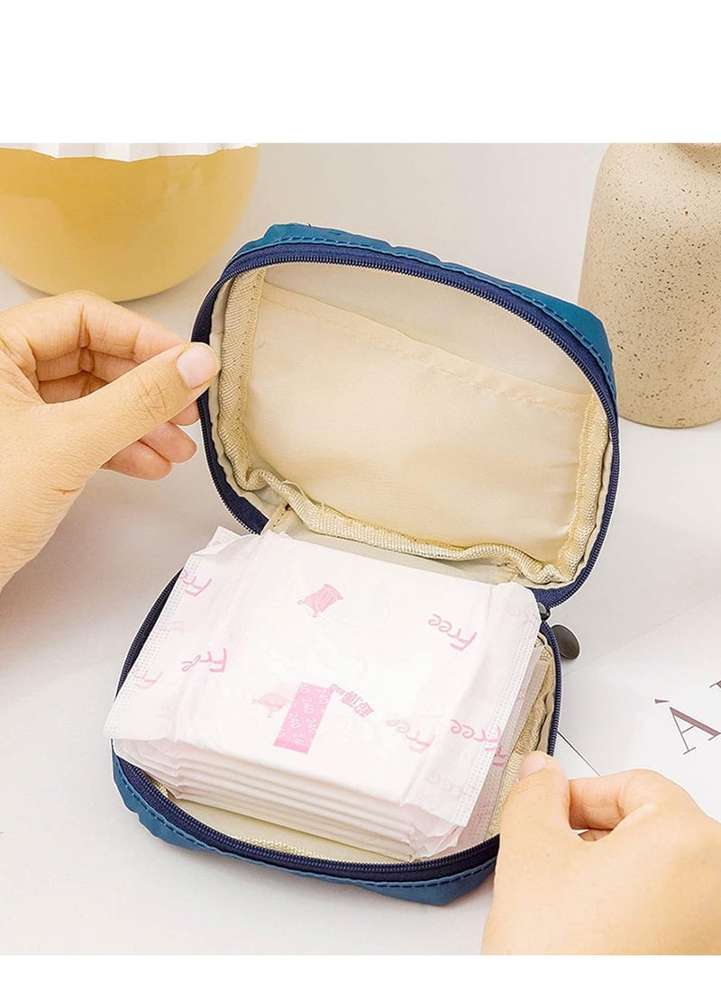SYOSI Sanitary Napkin Storage Bag, Zipper Menstrual Pad Bag Portable Tampons Holder for Purse First Period Kit Teen Girls Store Pads Women(4Pcs)  - Image 2