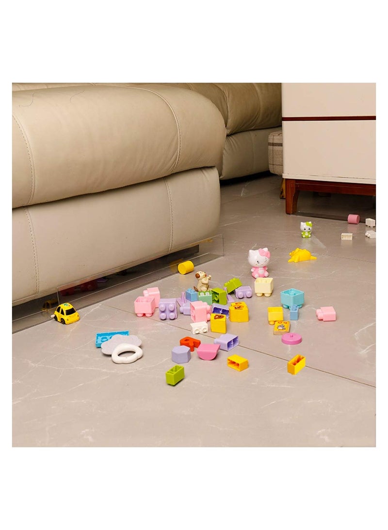 Zikra Furniture Toy Blockers, Clear Blocking Board, Pet Baffle Board, Strong Adhesive Baffle, Adjustable Gap Bumper for Sofa, Bed, Stop Things from Going Under Couch Sofa Bed and Other Furniture (5 Pack) - Image 2