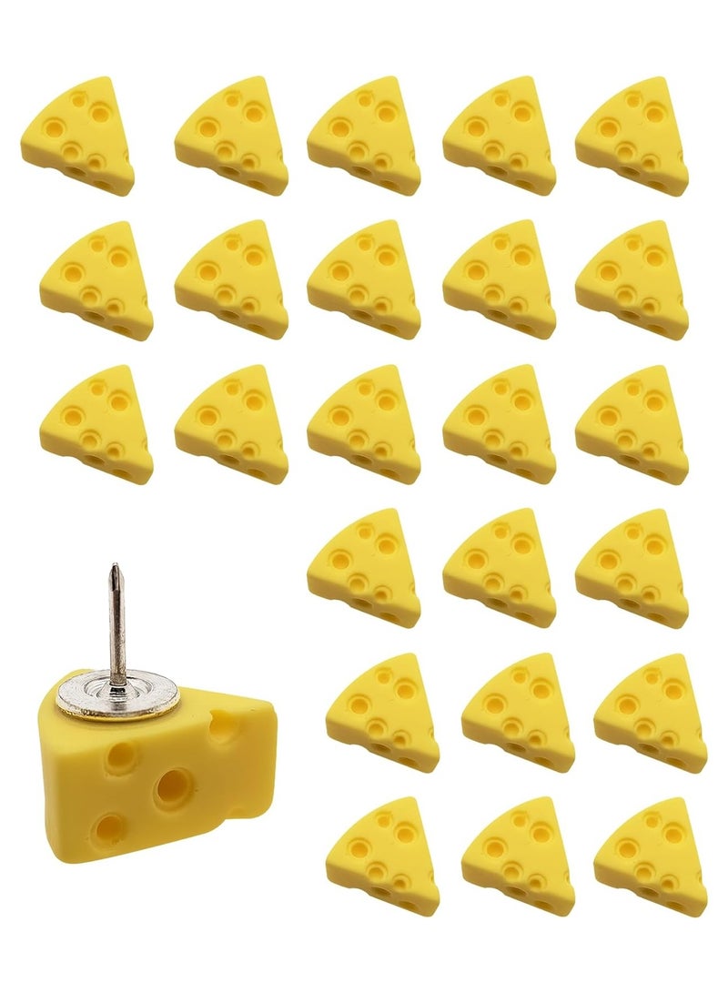 Zikra 24Pcs Push Pins Decorative Cheese Thumbtacks Cute Cheese Thumb Tacks Multi-Functional Pushpins Tool Office Accessories for Photo Wall Feature Wall Whiteboard Cork Board Map Bulletin Board - Image 1