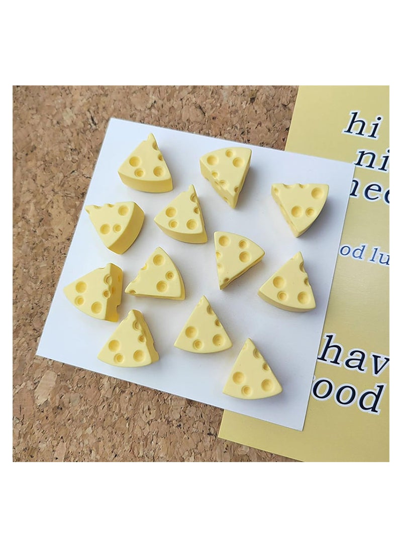 Zikra 24Pcs Push Pins Decorative Cheese Thumbtacks Cute Cheese Thumb Tacks Multi-Functional Pushpins Tool Office Accessories for Photo Wall Feature Wall Whiteboard Cork Board Map Bulletin Board - Image 4