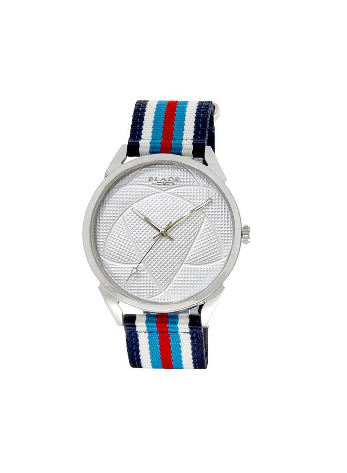 BLADE Retro Fútbol Navy Blue-Blue-Red-White 3697GSW6D SS & Nylon 3-Hands Unisex Watch - Image 1
