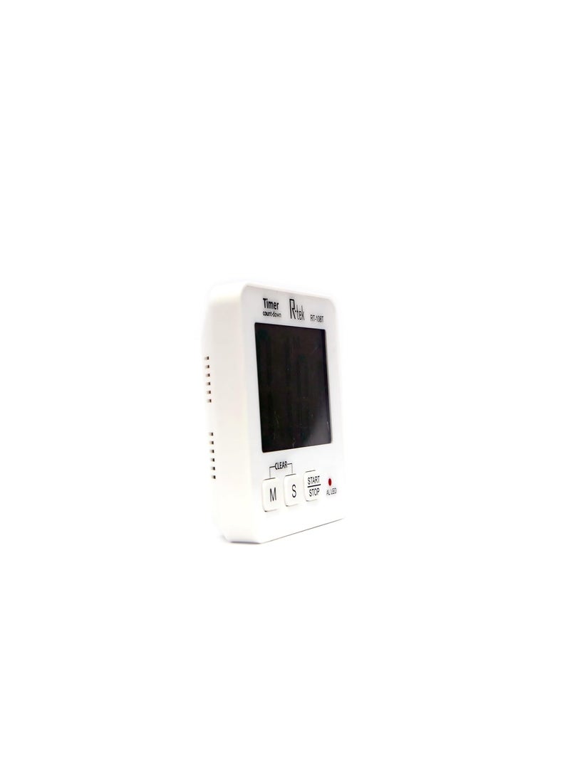 R-TEK RTEK Digital Kitchen Timer Stopwatch with Large Digits LCD Display Countdown Function Loud Alarm Magnetic Stand for Kitchen Use Battery Included  - Image 3