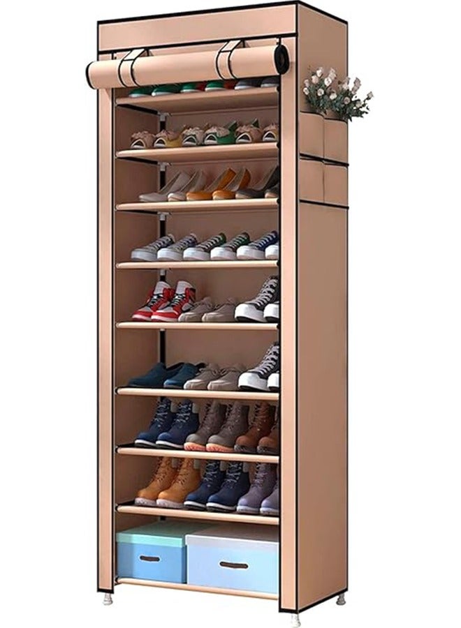 BLOOMING TIME 10 Layer Non-woven Simple Shoe Rack, With Dust Cover, Large Capacity, Suitable For Most Shoe Types - Image 1