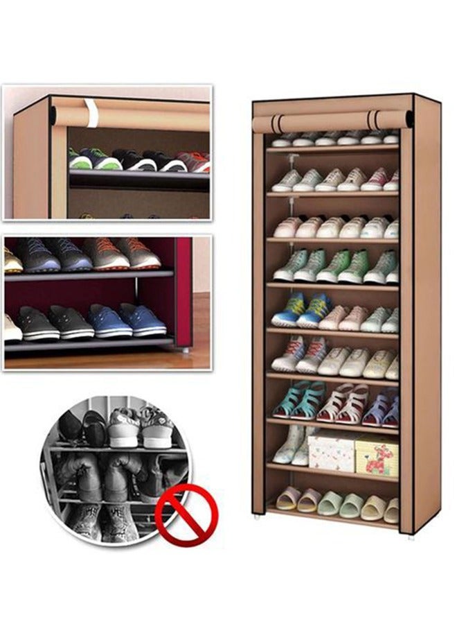 BLOOMING TIME 10 Layer Non-woven Simple Shoe Rack, With Dust Cover, Large Capacity, Suitable For Most Shoe Types - Image 3