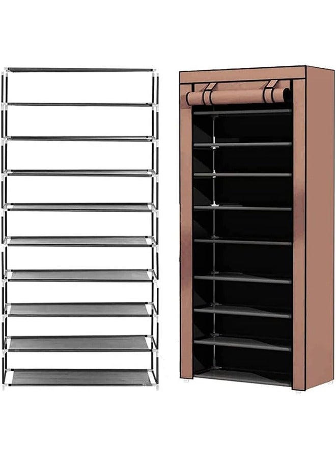 BLOOMING TIME 10 Layer Non-woven Simple Shoe Rack, With Dust Cover, Large Capacity, Suitable For Most Shoe Types - Image 4