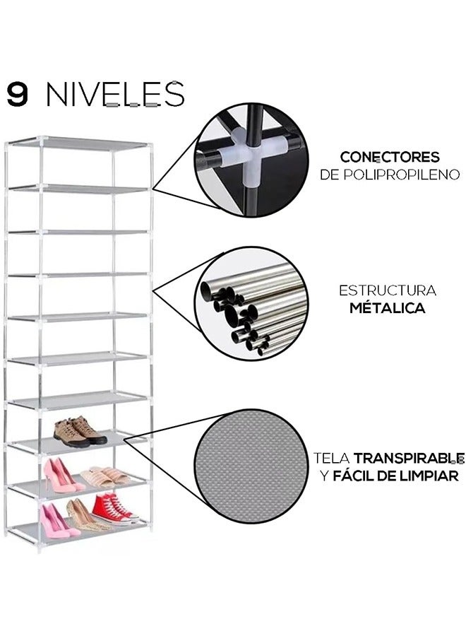 BLOOMING TIME 10 Layer Non-woven Simple Shoe Rack, With Dust Cover, Large Capacity, Suitable For Most Shoe Types - Image 5