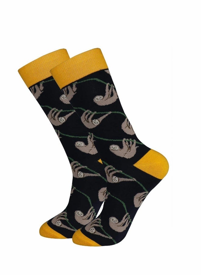Colorful Fun Socks for Men and Women, Winter Casual Crew Socks, Trendy Hip Hop Style Compression Socks Set of Four - Image 4