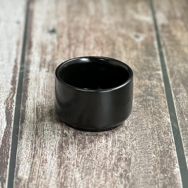 HC THE CRAFTS Ceramic Serving Dip Sauce Chutney Katori Pickle Mini Bowls 50ML (Black Bowl Pack of 6) - Image 3