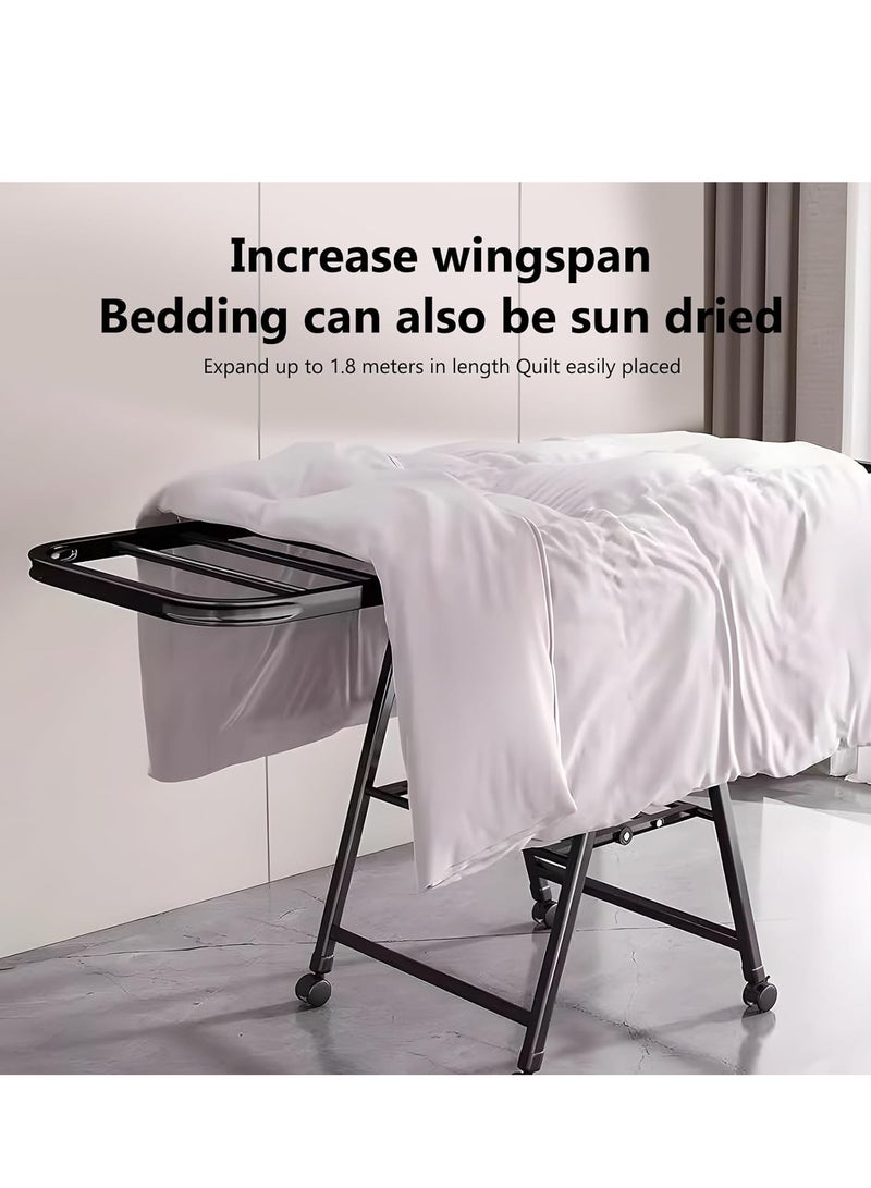 GUDOO Foldable Clothes Drying Rack has 20 Rods Non Slip Buckle Shoe Rack and Wheels Stainless Steel Laundry Drying Rack Collapsible for Easy Storage Rust Proof Works Both Indoors and Out - Image 5