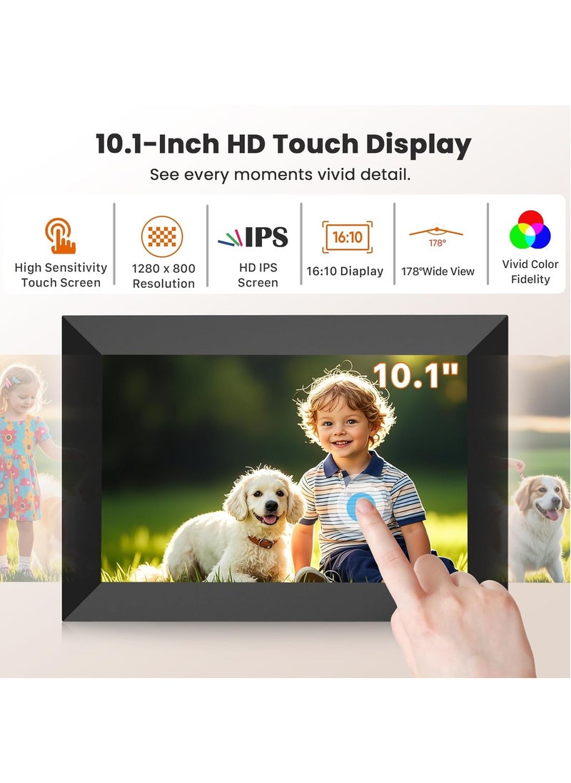 AL RAID - 10.1 Inch WiFi Digital Picture Frame 1280x800 HD IPS Touch Screen, Electronic Smart Photo Frame with 32GB Storage, Auto-Rotate, Instantly Share Photos/Videos via Uhale App from Anywhere - Image 1
