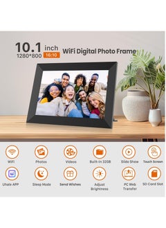 AL RAID 10.1 Inch WiFi Digital Picture Frame 1280x800 HD IPS Touch Screen, Electronic Smart Photo Frame with 32GB Storage, Auto-Rotate, Instantly Share Photos/Videos via Uhale App from Anywhere  - Image 3