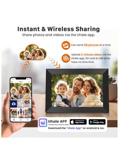 AL RAID 10.1 Inch WiFi Digital Picture Frame 1280x800 HD IPS Touch Screen, Electronic Smart Photo Frame with 32GB Storage, Auto-Rotate, Instantly Share Photos/Videos via Uhale App from Anywhere  - Image 2