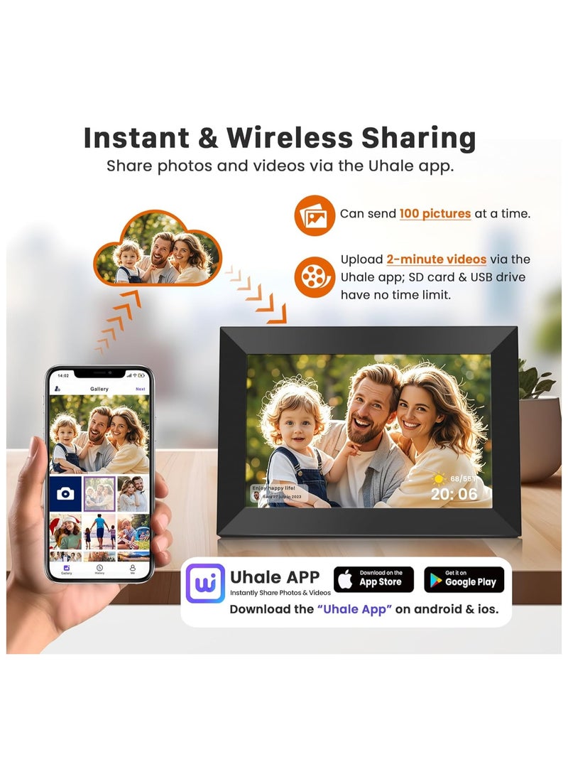 AL RAID - 10.1 Inch WiFi Digital Picture Frame 1280x800 HD IPS Touch Screen, Electronic Smart Photo Frame with 32GB Storage, Auto-Rotate, Instantly Share Photos/Videos via Uhale App from Anywhere - Image 1