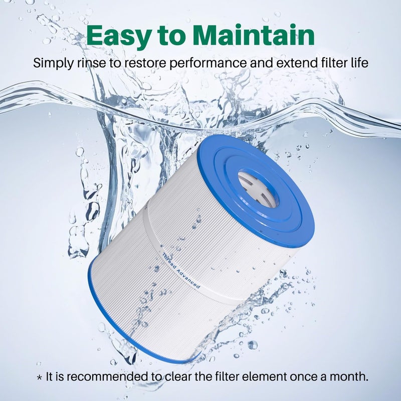 TOREAD NSF-50 Certified Watkins 31114 Replacement Tiger River Spa Filter, Compatible Unicel C-8465, PWK65, Filbur FC-3960, 71827, 71828 Hot Tub Filter, 65 sq. ft Hot Spring Spa Filter 2PACK - Image 4