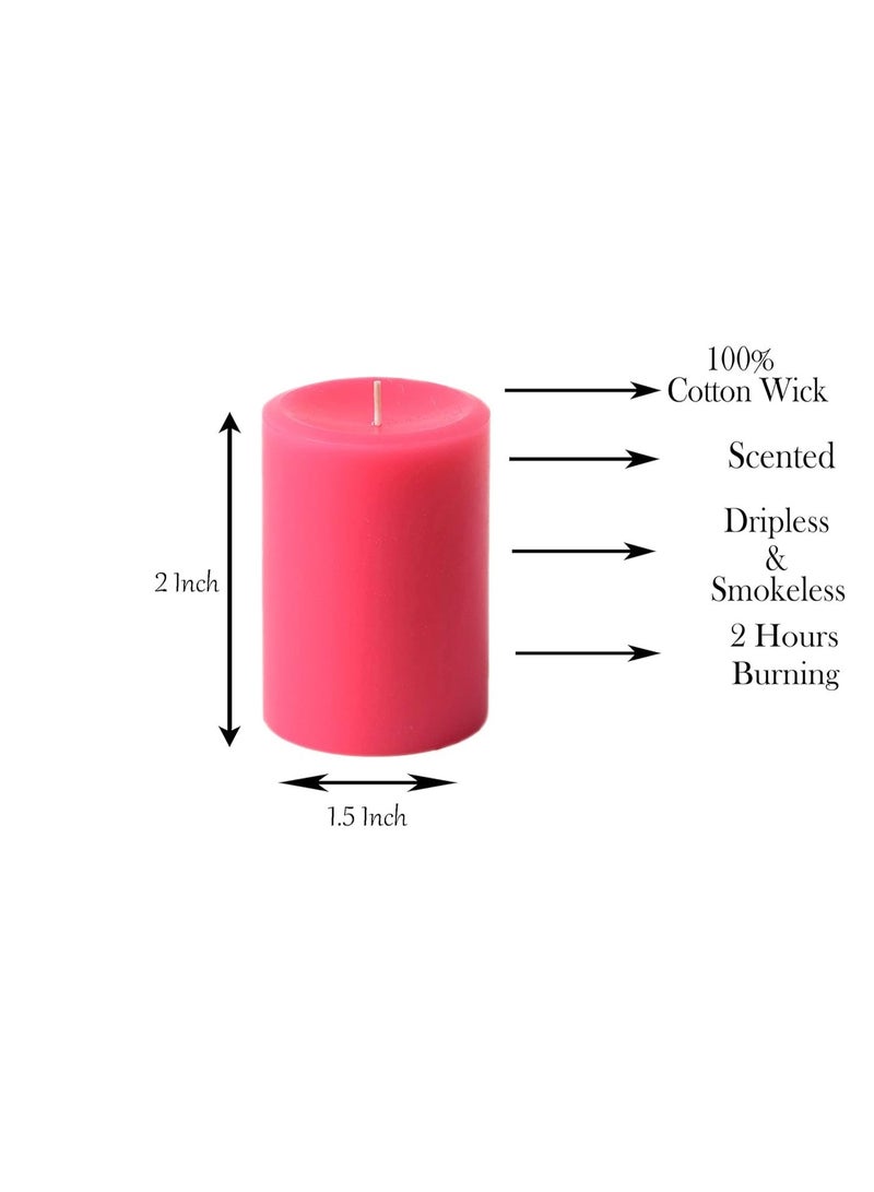 atorakushon® Smokeless Scented Paraffin Wax Multi Colour Round Pillar Candles Decoration for Party,Birthday Party,Dinner Table, Living Room Pack of 6 - Image 2