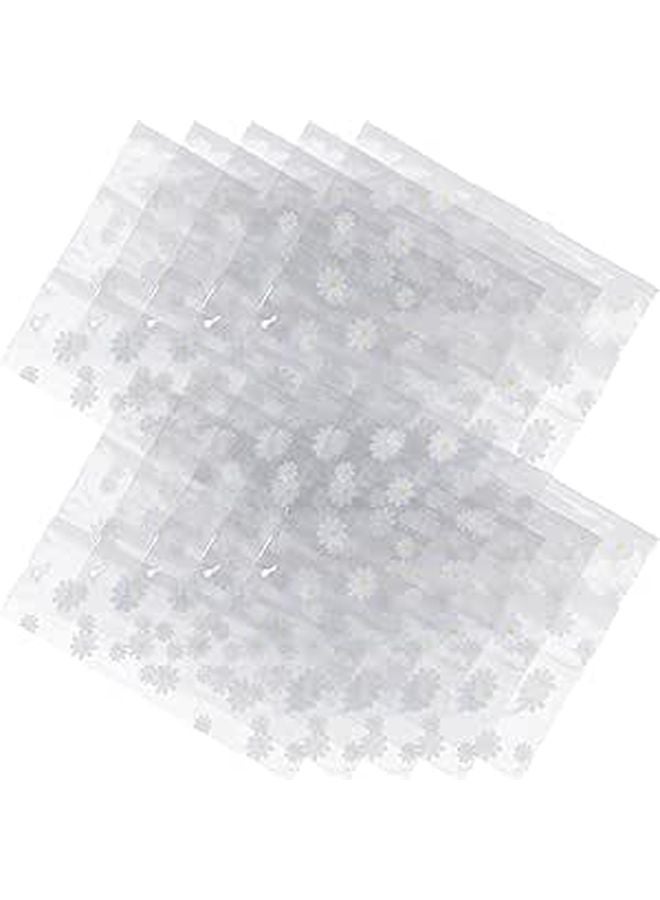 Self Sealing Daisy Pattern Bags 50 Pack Reusable Zipper Storage for Candy Jewelry Party Supplies - Image 1