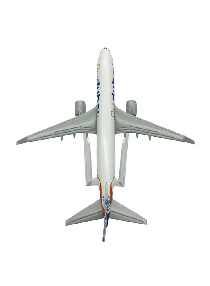 ساكون نموذج طائرة فلاي دبي B-737، نموذج طائرة معدني ثابت، ألعاب نموذج طائرة 16 سم - Image 2