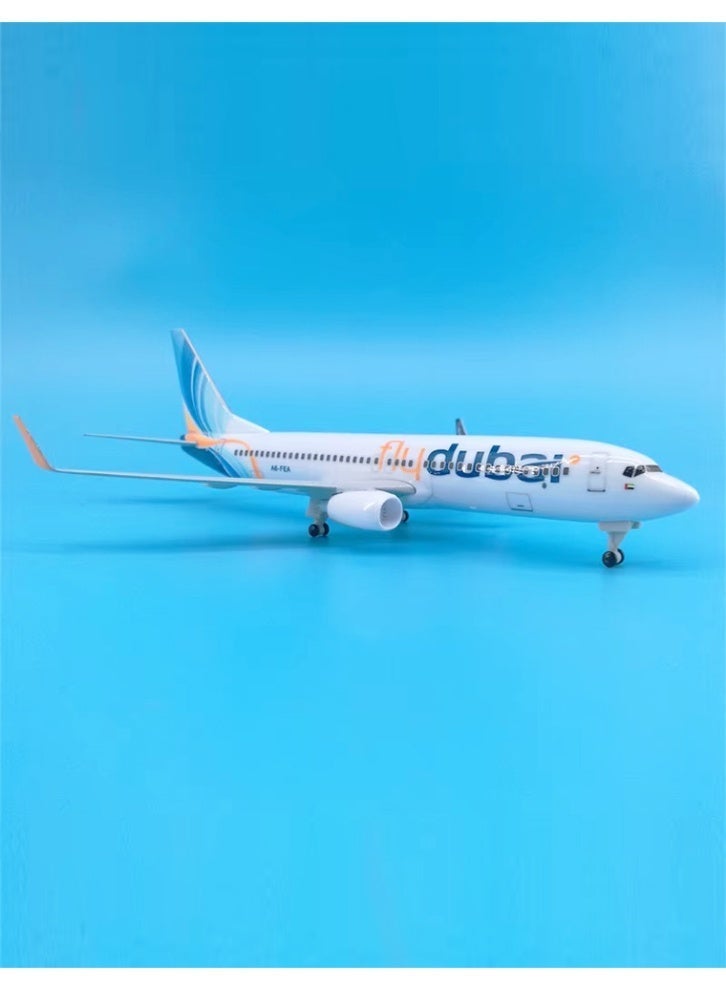 نموذج طائرة فلاي دبي B-737، نموذج طائرة معدني ثابت، ألعاب نموذج طائرة 16 سم - Image 2