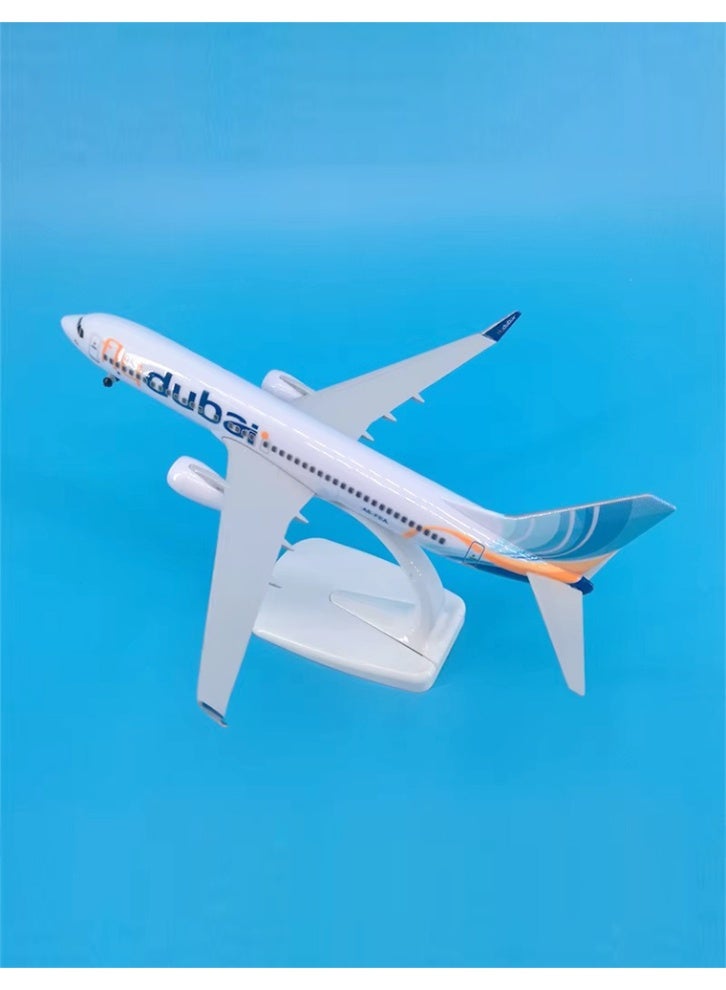 نموذج طائرة فلاي دبي B-737، نموذج طائرة معدني ثابت، ألعاب نموذج طائرة 16 سم - Image 1