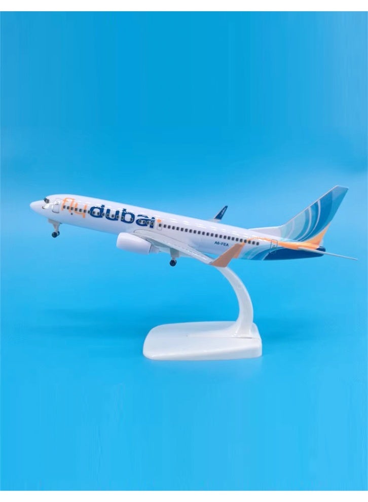 نموذج طائرة فلاي دبي B-737، نموذج طائرة معدني ثابت، ألعاب نموذج طائرة 16 سم - Image 3