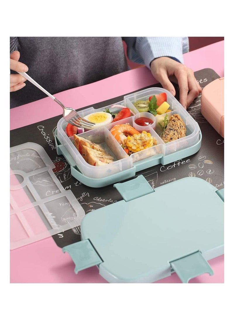 SYOSI Kids Lunch Box Bento Box for Kid with 6 Compartments BPA Free Plastic Picnic Snack Salad Baby Bento Boxes  - Image 4