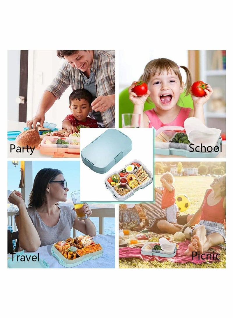 SYOSI Kids Lunch Box Bento Box for Kid with 6 Compartments BPA Free Plastic Picnic Snack Salad Baby Bento Boxes  - Image 3