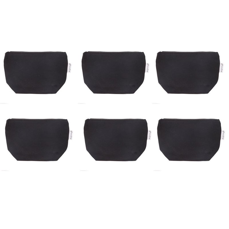 Augbunny 100% Cotton 12oz Canvas Zipper Cosmetic Makeup Jewlery Pouch Coin Cash Purse Change Holder 6-pack - Image 5