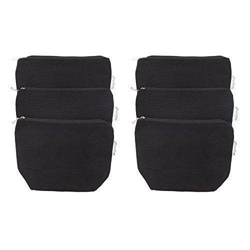 Augbunny 100% Cotton 12oz Canvas Zipper Cosmetic Makeup Jewlery Pouch Coin Cash Purse Change Holder 6-pack - Image 2