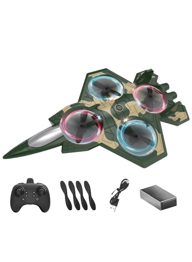ZESITH Remote Control Glider Aircraft, Altitude Hold Foam Flying Toy with Dual Batteries for Kids Boys - Green - Image 1
