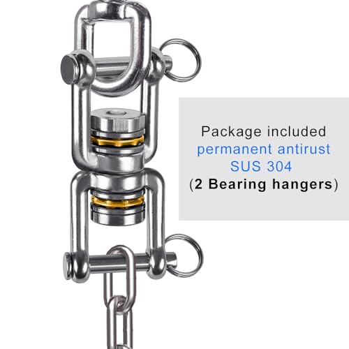 BeneLabel Swing Swivel, 360° Rotational Device with 2 Bearings, 770LB Capacity, Stainless Steel, for Aerial Dance, Yoga Swing Sets,Web Tree Swing, and More, 2 Pack - Image 4