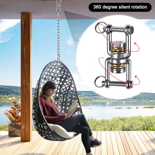 BeneLabel Swing Swivel, 360° Rotational Device with 2 Bearings, 770LB Capacity, Stainless Steel, for Aerial Dance, Yoga Swing Sets,Web Tree Swing, and More, 2 Pack - Image 2
