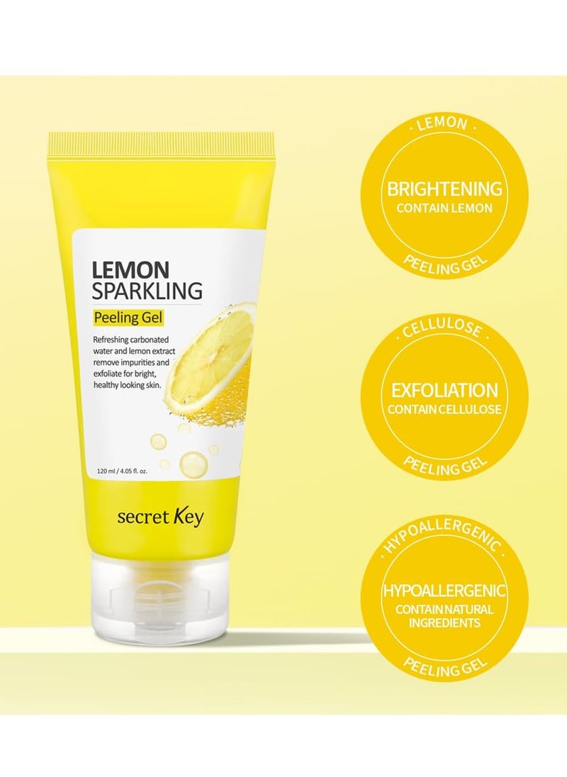 Secret Key SECRETKEY Lemon Sparkling Peeling Gel, Deep Cleansing, Exfoliation, Skin Moisturization, Low Irritation for Sensitive Skin fl. 4.05 oz / 120 ml, Vitamin C and Refreshing Carbonated Water Synergy  - Image 2