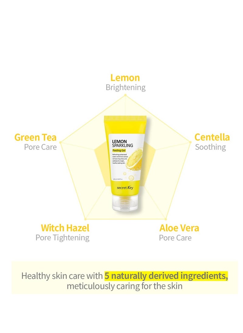 Secret Key SECRETKEY Lemon Sparkling Peeling Gel, Deep Cleansing, Exfoliation, Skin Moisturization, Low Irritation for Sensitive Skin fl. 4.05 oz / 120 ml, Vitamin C and Refreshing Carbonated Water Synergy  - Image 3