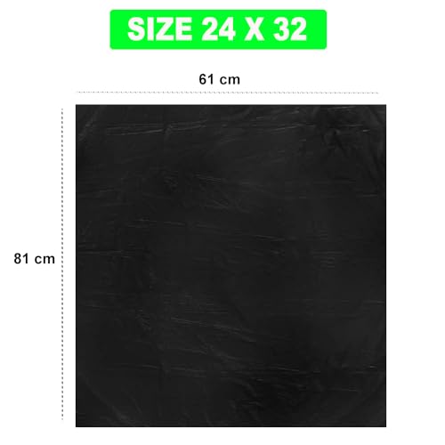 ELLA Garbage Bags 24x32 Inches Large 90 Bags 6 Rolls | Leak Proof & Tear-Resistant Trash Bags for Kitchen, Home & Commercial Use | Dustbin Bags For Dry & Wet Waste With Free Check Duster Cloth -Black - Image 4