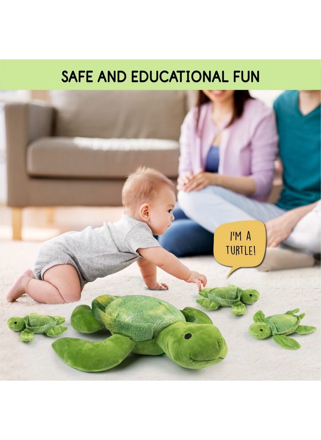 Plush Creations Talking Stuffed Mommy Sea Turtle With 3 Baby Turtles In Her Tummy | Plush Turtles | Stuffed Turtle | Stuffed Animal Family | Stuffed Animal Mom And Baby | Stuffed Animals For Ages 0+  - Image 5