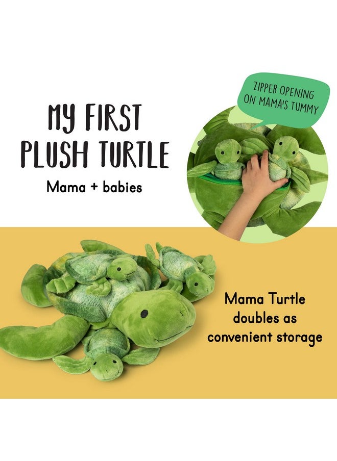 Plush Creations Talking Stuffed Mommy Sea Turtle With 3 Baby Turtles In Her Tummy | Plush Turtles | Stuffed Turtle | Stuffed Animal Family | Stuffed Animal Mom And Baby | Stuffed Animals For Ages 0+  - Image 3