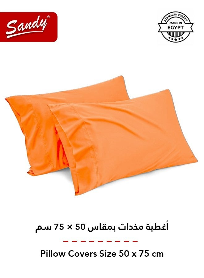 ساندي طقم شرشف سرير ساندي فاخر بجودة الفنادق مع أغطية وسادة، طقم من 3 قطع، شديد النعومة وجيد التهوية وبارد, مقاس دبل مفرد ونص 243 × 205 سم, برتقالي - Image 4