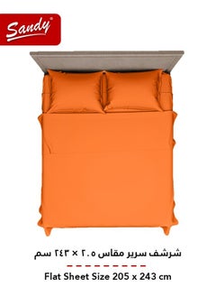 Sandy Sandy Premium Hotel Quality Flat Sheet and Pillow Cases, Bed Sheet 3 Pieces Set, Soft & Breathable and Cooling, Full Size 243 x 205 cm, Orange  - Image 3
