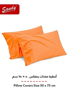 Sandy Sandy Premium Hotel Quality Flat Sheet and Pillow Cases, Bed Sheet 3 Pieces Set, Soft & Breathable and Cooling, Full Size 243 x 205 cm, Orange  - Image 4