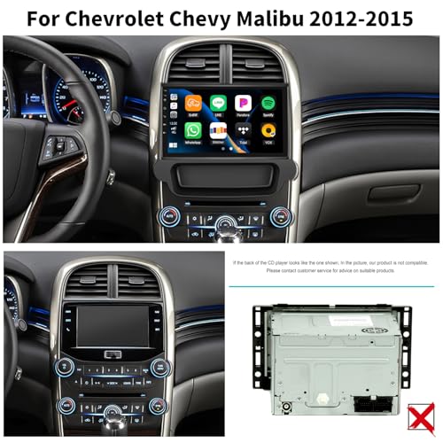 AMprime [2+64G] Android 15 Car Stereo for Chevrolet Chevy Malibu 2012-2015 with Wireless Carplay&Android Auto,9 Inch Touch Screen Car Radio with Mirror Link Bluetooth FM/RDS Radio WiFi GPS EQ SWC - Image 2