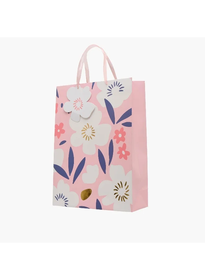 Findz Findz Floral Print Paper Gift Bag - Large