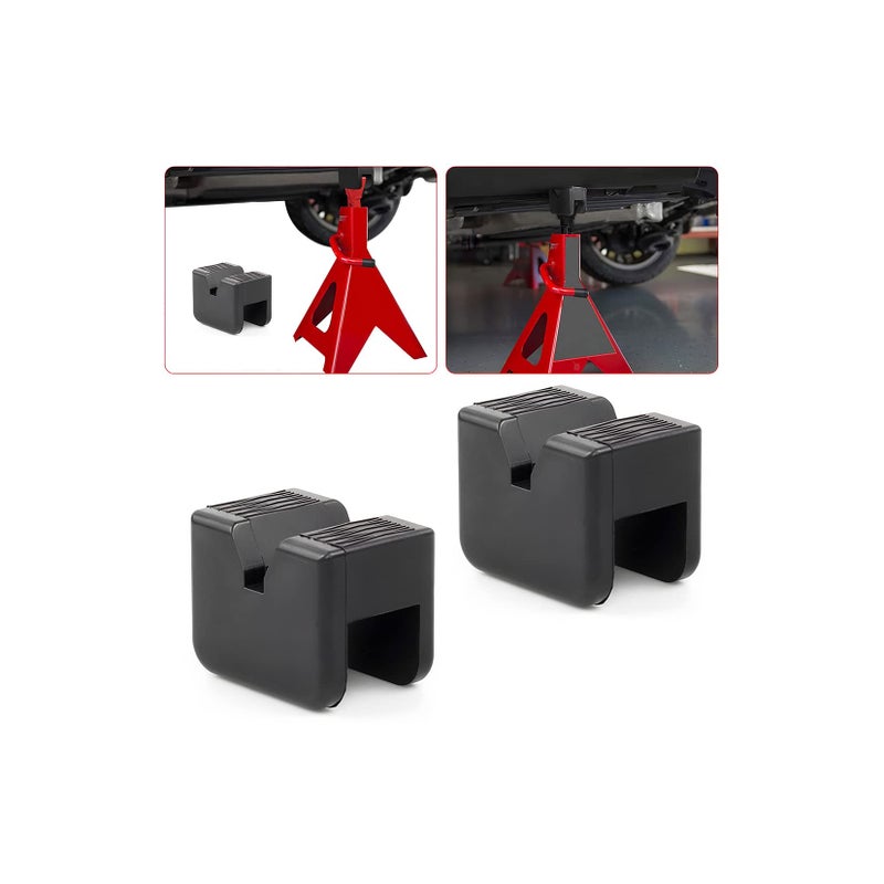 BELOMI Jack Stand Pads 2 Pcs 3 Ton Jack Pad Adapter Universal Rubber Slotted Frame Rail Pinch Welds Protector Pad for Jack Stand Support Lift Car Accessories for Sedan SUV and More