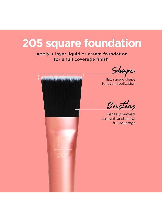 REAL TECHNIQUES 4-Piece Cruelty Free Flawless Base Brush Set Rose Gold/Black - Image 5