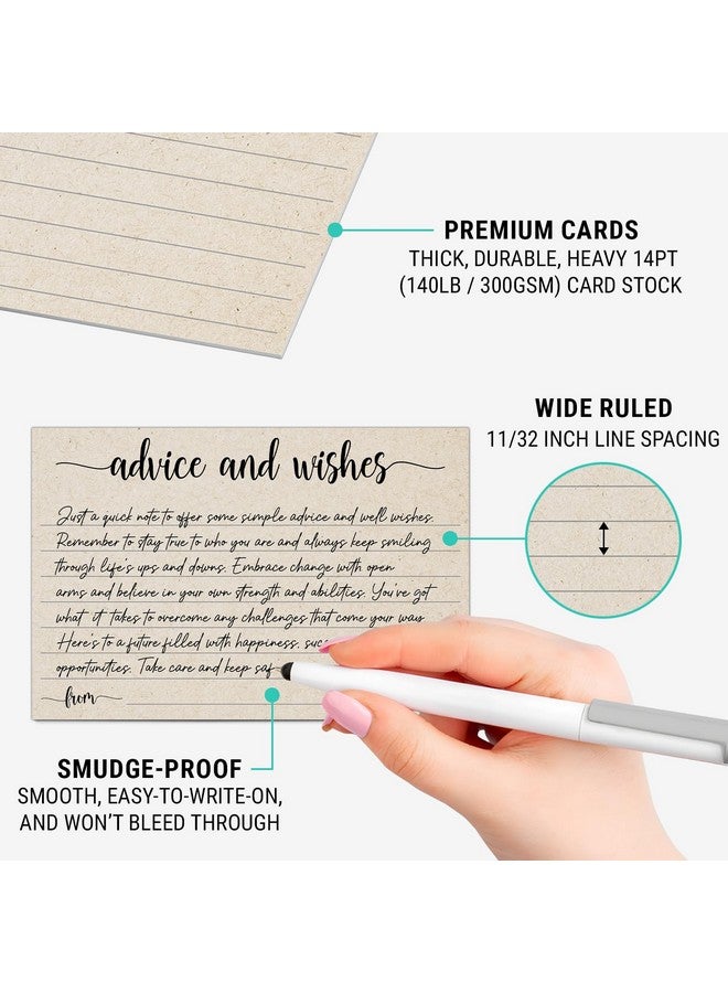 321 دن بطاقات النصائح والتمنيات المصنوعة في الولايات المتحدة الأمريكية، مقاس 4 × 6، كرافت تان، فارغة، تمنيات جيدة لحفلات الزفاف، السيد والسيدة، تقاعد استحمام الطفل، كلمات الحكمة، حزمة من 50 - Image 3