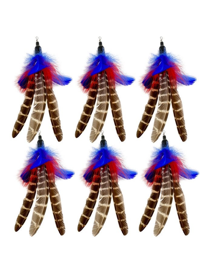 TIENAILING Cat Feather Toys Refills Cat Wand Replacement, 6 PCS Handmade Natural Da Bird Feathers Refill, Cat Toy Feather Replacement for Indoor Cats (A) - Image 1