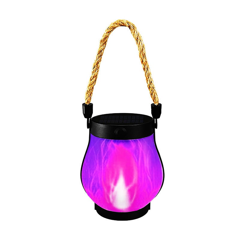 BH New Solar-Powered Twine Flame Light - Hanging Outdoor Camping Lamp, Rechargeable Garden Decorative Multi-Functional Lighting - Image 1