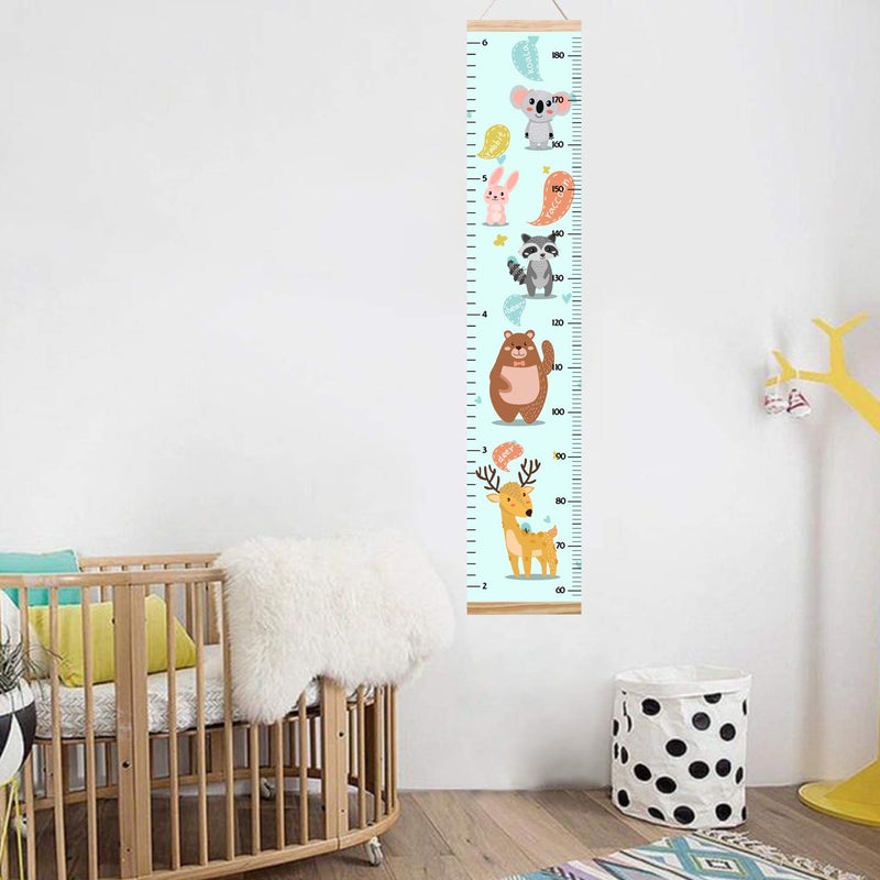 Lvpai Animals Growth Chart for Kids, Baby Height Chart, Canvas Height Measuring Rulers for Boys Girls (Animals 4) - Image 5