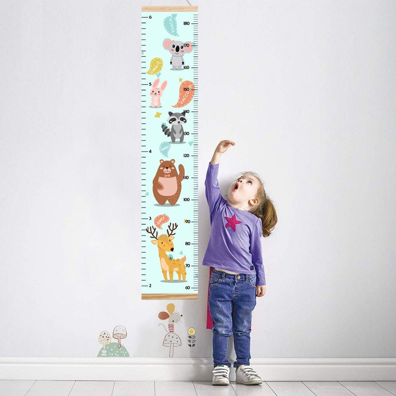 Lvpai Animals Growth Chart for Kids, Baby Height Chart, Canvas Height Measuring Rulers for Boys Girls (Animals 4) - Image 2